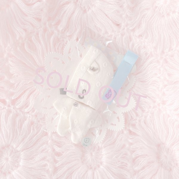 画像1: S/10cm☆lace café bearrompers&bonnet set (1)