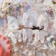 画像1: (10cm size)lace café bearrompers&bonnet set (1)