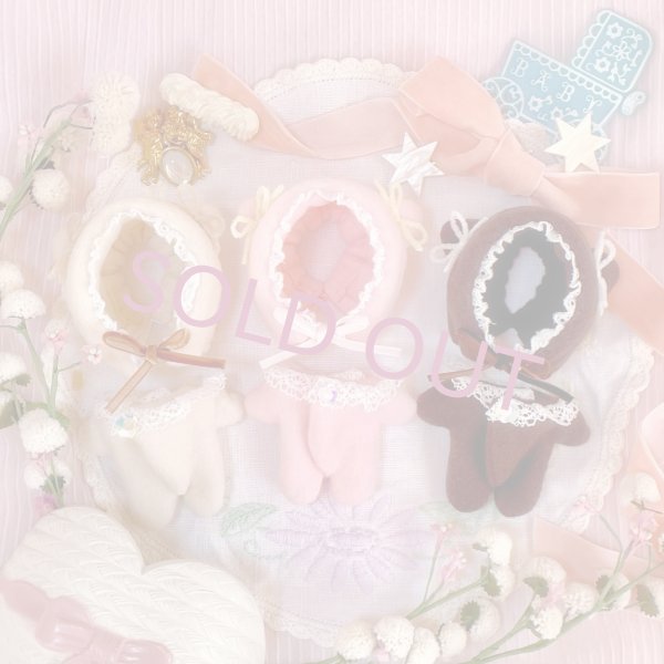 画像1: (ちびぐるみsize)naptime kitty rompers &bonnet set (1)